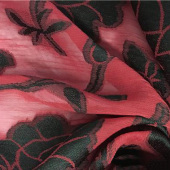 现货阳离子雪纺绉 大牡丹花底全涤面料 服装面料轻薄透气女装面料