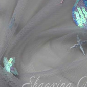 平绣+晶片绣 婚纱/礼服 裙装面料