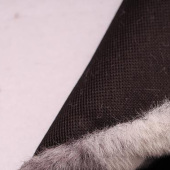 厂家直销毛绒小兔绒雕印兔毛黑灰条柔软服装皮草面料