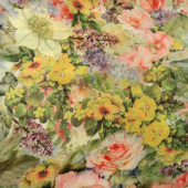 全涤梭织印花布 印花女装男装服装面料 花朵图案 现货