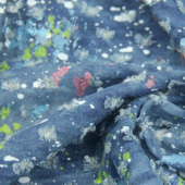 现货牛仔烂花服装面料