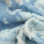 现货牛仔烂花服装面料