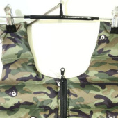 羽绒服面料 涤/棉/氨纶 梭织染色女装男装面料 迷彩图形 现货