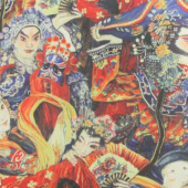 现货梭织涤数码印花戏剧图案服装面料门幅145CM
