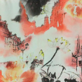 乱麻麻印花 100%T 全涤梭织染色裙装印花服装面料 现货