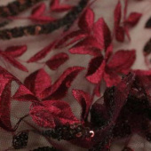 现货绣花针织100%涤网布绣花女装裙子工艺品面料