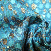 现货 绣片、复合 梭织 涤、金丝 L8724A蕾丝服装面料