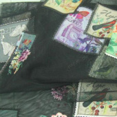 现货全涤绣花服装面料