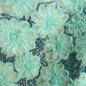 玻璃纱绣花布 全涤梭织服装面料