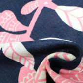 粘胶麻印花梭织混纺布 服装家纺面料