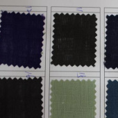 现货色织棉麻服装面料
