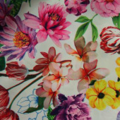 花图案斜纹布印花 全涤转移印花服装面料鞋帽面料 现货