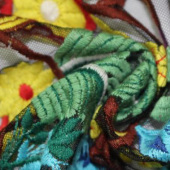 现货九色网布绣花服装面料