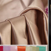 加捻弹力仿真丝 缎面色丁布 无捻色丁 高密仿真丝礼服里衬布