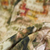 现货热销 双绉孔雀定位花 真丝 服装围巾面料 数码