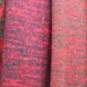 现货染色仿兔毛提花服装面料