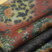 全涤黑丝印花服装面料