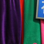 花点绒全涤针织染色服装面料