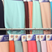 坑条面料 100%T针织染色童装服装面料 现货