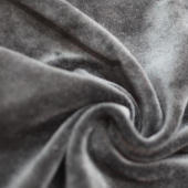 炭色拉毛绒全涤服装面料针织染色布