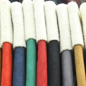 纯色全涤针织麂皮复合羊羔毛面料服装面料