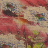 泡泡小格 印花布 全涤梭织裙子面料 服装用布