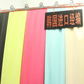 韩国进口经编布面料 100%T全涤针织染色服装面料 现货