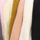 棉花绒面料 100%T全涤针织染色服装面料 现货