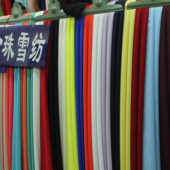 现货热销 全涤染色 珍珠雪纺 服装衬衫面料