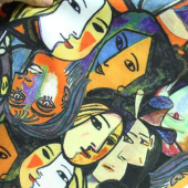 全涤梭织数码印花女装面料