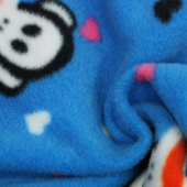 剪毛绒大嘴猴印花布全涤针织服装面料