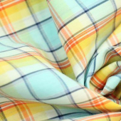 棉锦弹力色织格子布梭织女装面料