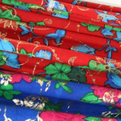 印花涤纶布 全涤针织印花服装面料 现货