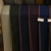 高档毛料西服面料 毛涤梭织染色西服制服服装面料 现货