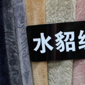 水貂绒面料 全涤针织染色服装面料 现货