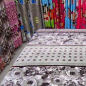 全涤水貂绒印花面料 床上用品布