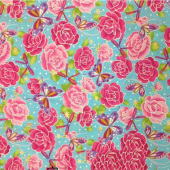 2014年新款弹力府绸40*40+40D玫瑰花印花服装服饰面料