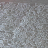 涤线水溶绣花面料花朵蕾丝刺绣花边面料NS10240A