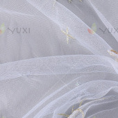 春夏海星亮片布料 蕾丝网布珠片绣花面料 女童装连衣裙绣花布