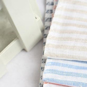 亚麻夏季布料 色织条纹服装面料 亚麻黑白条布料批发多色