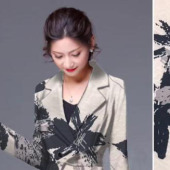现货复合提花数码印花 气质女装连衣裙面料