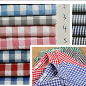 现货批发零售4A 色织格子50%棉50%涤多种尺寸服装面料条子布