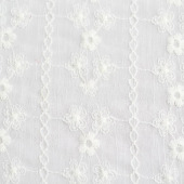 涤棉梭织雪纺绣花布 春夏裙子/衬衫 漂白 可染色