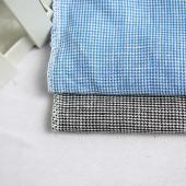 纯亚麻色织大小千鸟格女装上衣面料 衬衣面料衬衫亚麻色织面料