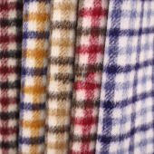 现货热销双色版毛呢格子布 羊毛涤混纺毛料 高档秋冬大衣面料厂家