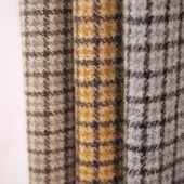 绍兴厂家直销经典千鸟格羊毛呢 梭织精纺毛料 秋冬大衣面料