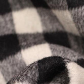 绍兴现货毛呢面料色织拉毛格子黑白格时尚女装品牌面料