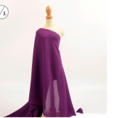 订做紫色意大利绉绸雪纺面料 颜色亮丽轻薄透气雪纺衬衫雪纺裙装布