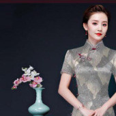 现货股线珠片绣花 女装连衣裙布