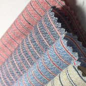 现货供应21S全棉涤棉色织条子面料衬衫布服装面料
